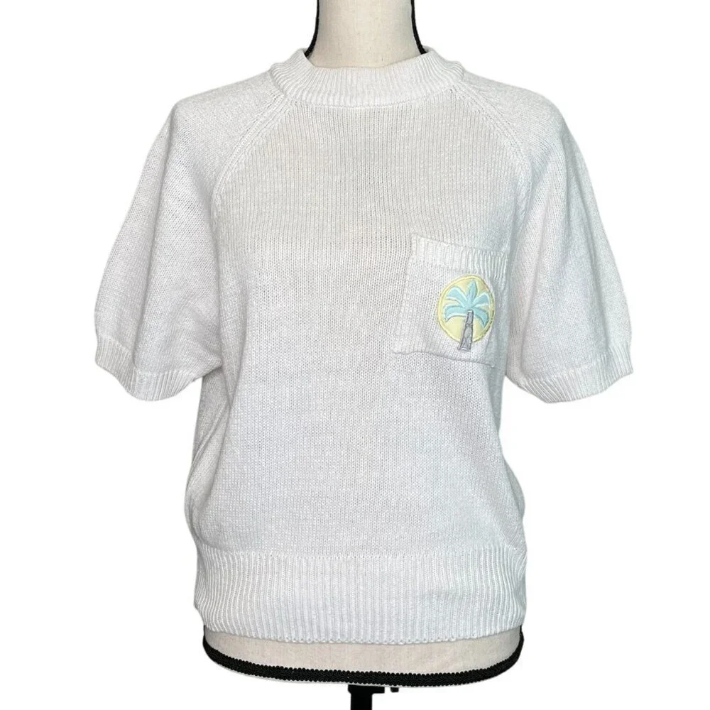 Vintage Jantzen Palm Tree Knit Sweater Large